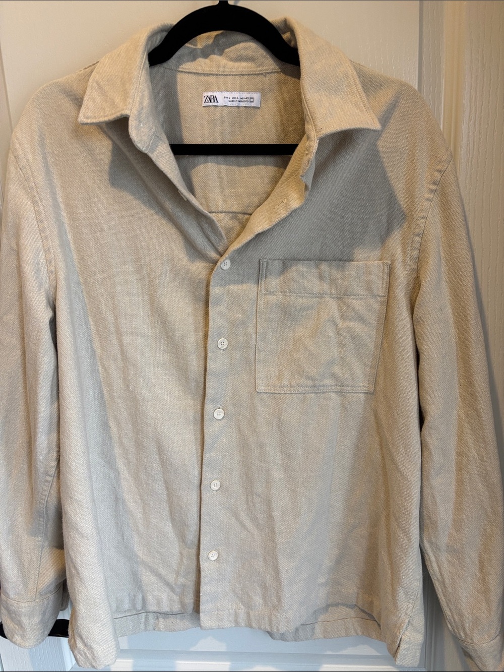 size large Zara cotton button up